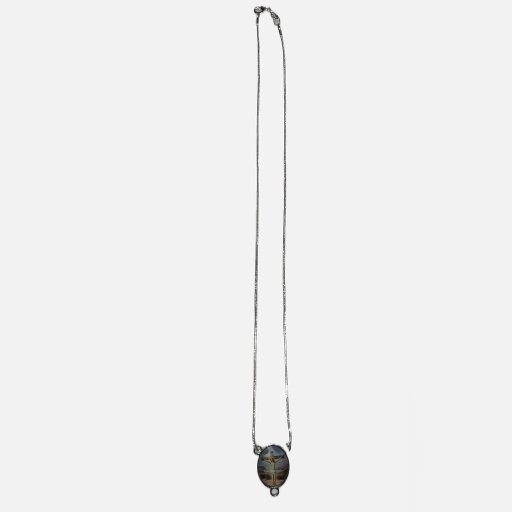 Sterling silver.925 chain with Jesus pendent necklace -handmade 🙏🏽✝️
